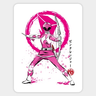 Pink Ranger sumi e Sticker